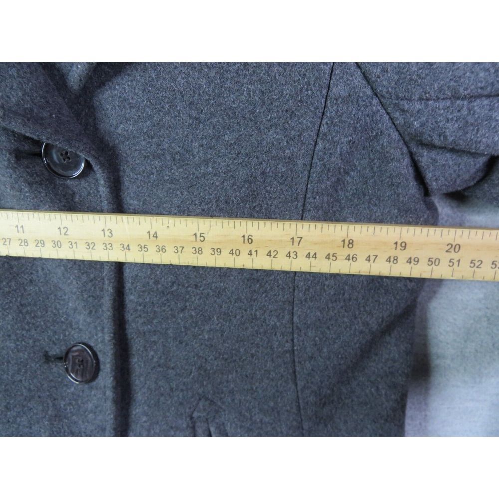 Lands End Womens Coat 10 Gray Wool Pea Coat Double Breasted Long Sleeve Classic - Picture 5 of 10